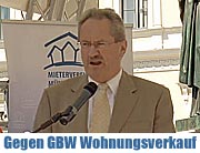 Protestveranstaltung „Gegen den Verkauf der GBW AG-Wohnungen an Heuschrecken" des Mietervereins München e.V. und des Deutschen Mieterbundes Landesverband Bayern e.V. vor dem Bayerischen Finanzministerium